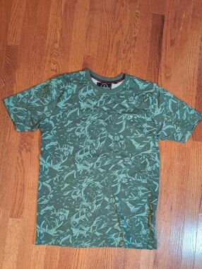 Knit Heritage Tailored Clothier Leaf Print Button Pocket Shirt Size XL Green New
